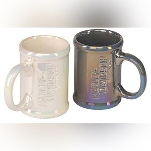 Harley-Davidson Motor Co. Coordinating Lusterware Ceramic Coffee Mug Set 13 oz.